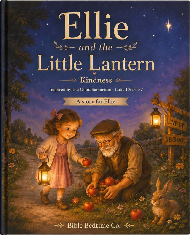 Sample keepsake hardcover: Ellie and the Little Lantern — a personalized Bible bedtime story book